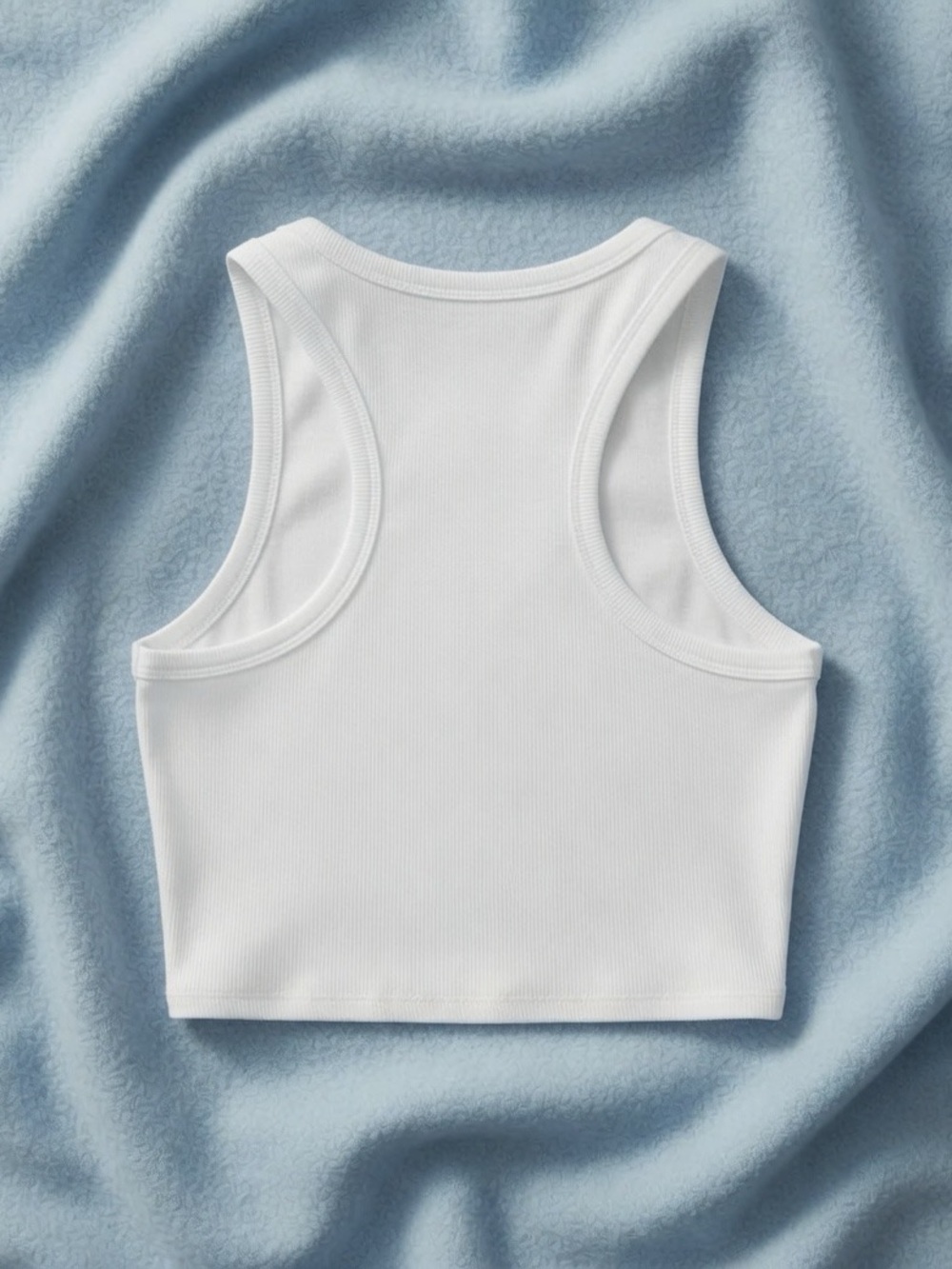 Alo White Ribbed Crop Tank XS - LG - Picture 2 of 3